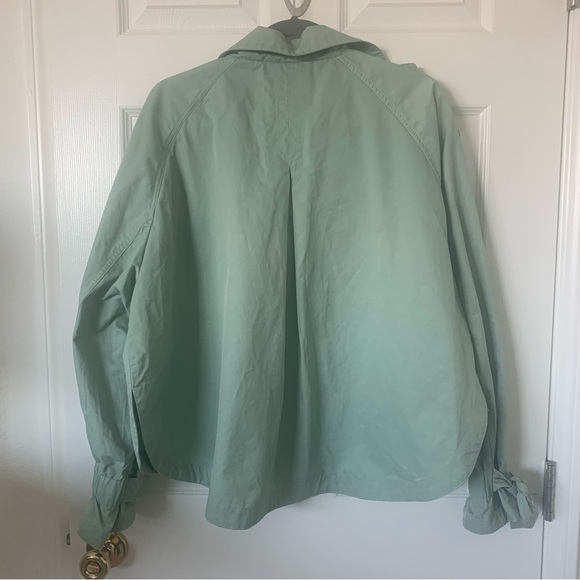 By Anthropologie Cropped Trench Coat – Mint – Size Large – NWT - Picture 6 of 16